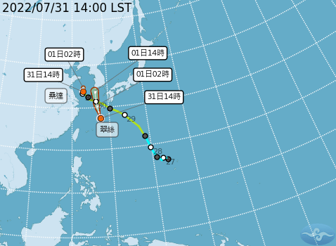 第六號翠絲颱風生成明天臺灣仍防高溫